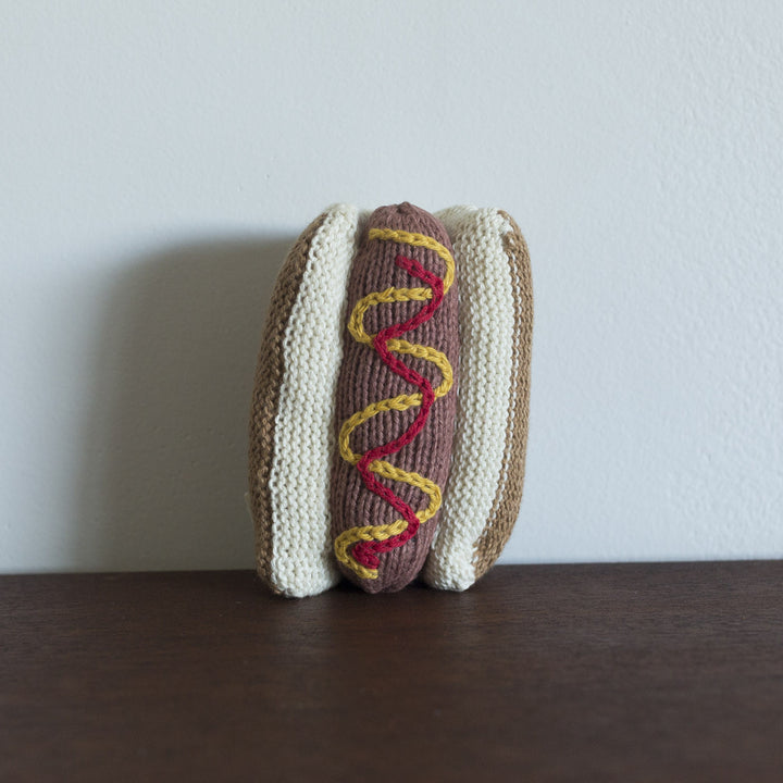 Organic Hot Dog Toy Baby Rattle