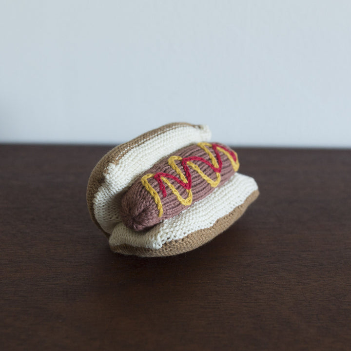 Organic Hot Dog Toy Baby Rattle