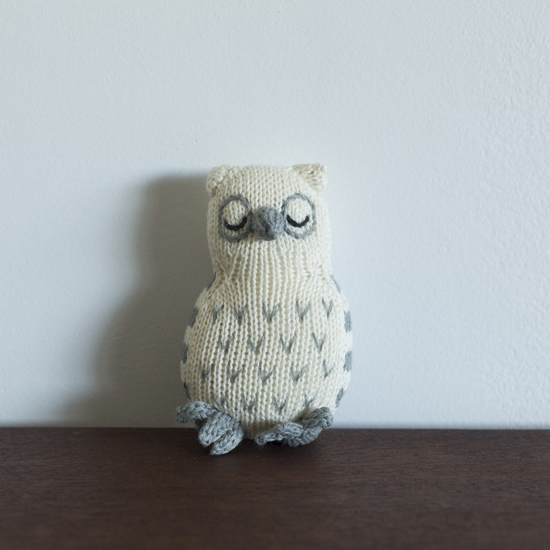 Organic Owl Toy Baby Rattle