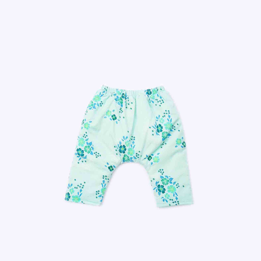 French Baby Puffy Trousers- Folksy Opal Blue
