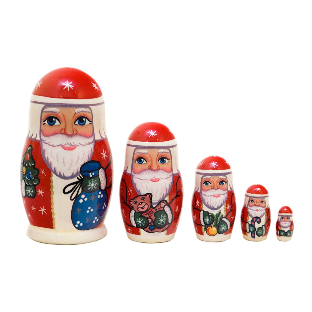 NEW Classic Wooden Russian Nesting Dolls- Father Frost