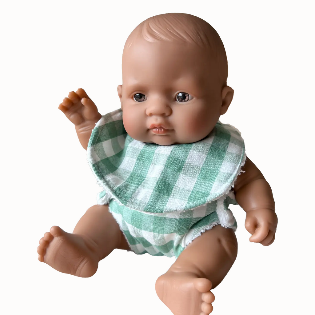 8" Mini Baby Doll Clothing- Bib and Diaper Available in 5 Colors!