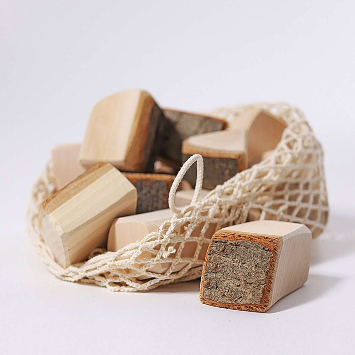 NEW Natural Blocks Set With Net Bag- 15 Blocks