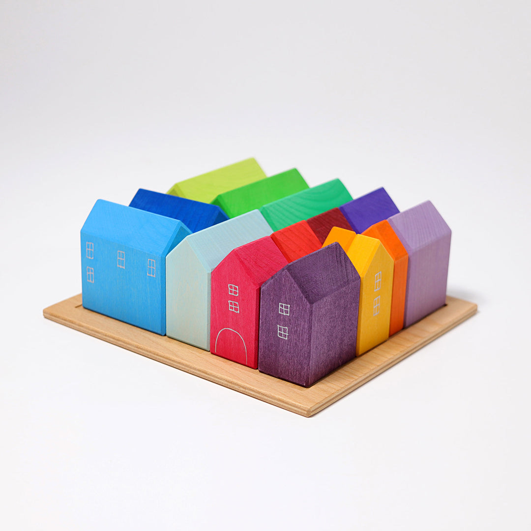 House Blocks Set With Tray