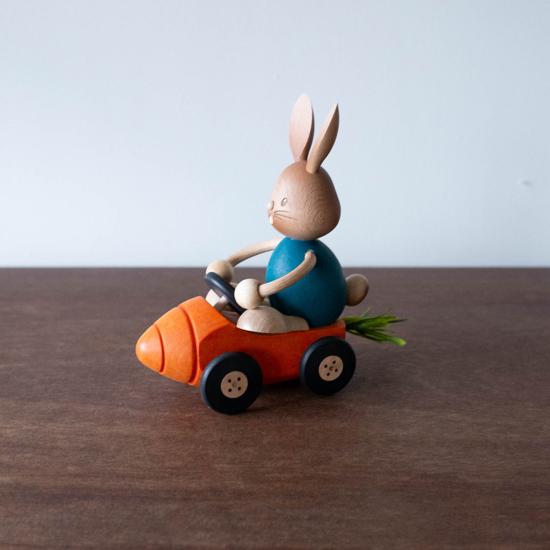 Traditional German Easter Bunny with Carrot Car