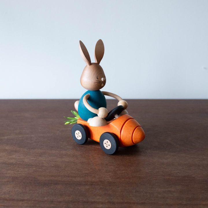 Traditional German Easter Bunny with Carrot Car