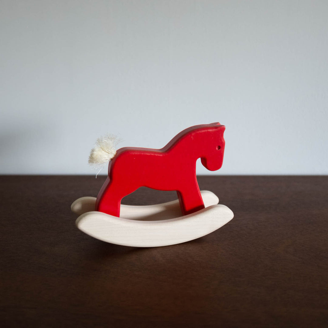 Wooden Red Rocking Horse Toy