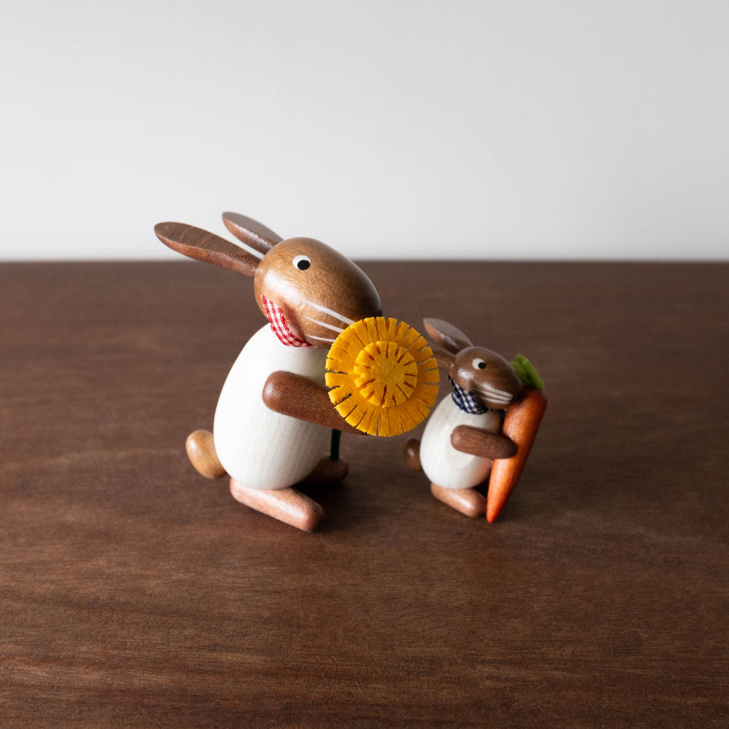 NEW Rabbit Pair with Flower Set