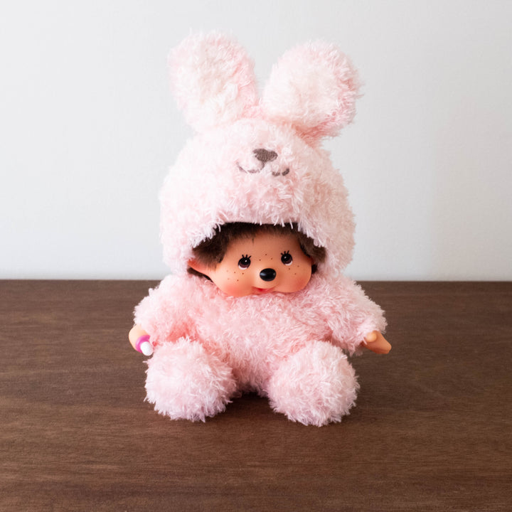 Limited Monchhichi- Fluffy Pink Bunny Sitting
