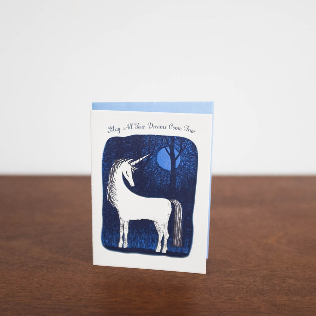 Mini Unicorn May All Your Dreams Come True Card