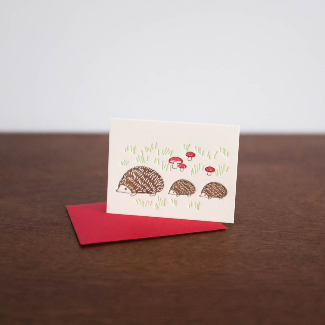 Hedgehogs Blank Mini Card