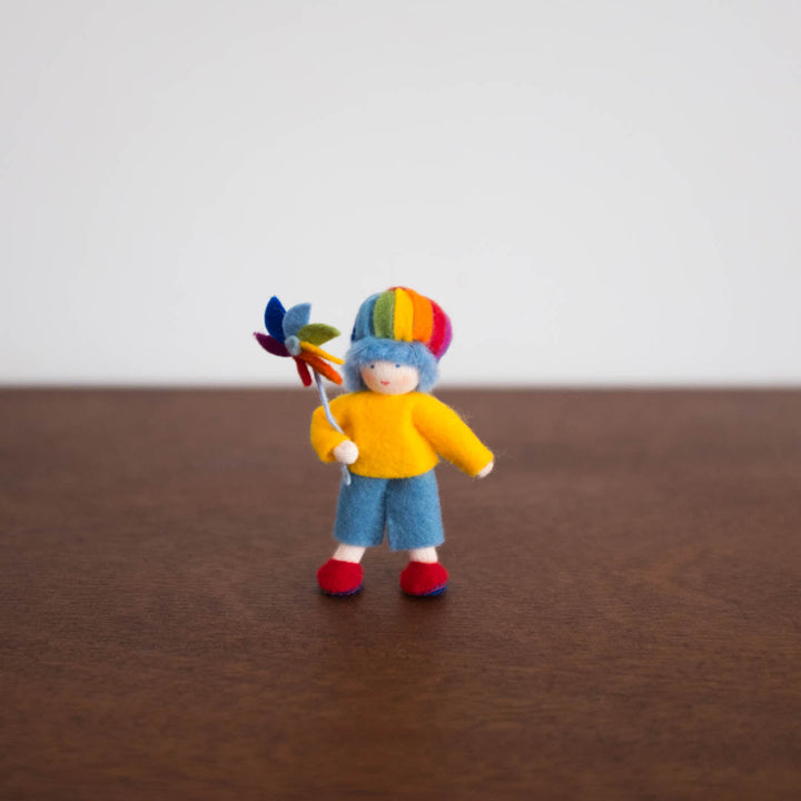 NEW Wool Felt: Rainbow Child Blue