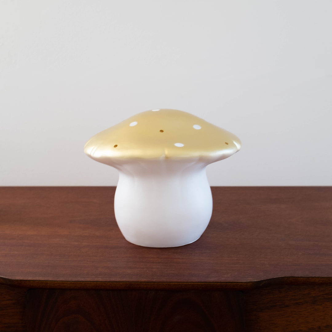 Mini Mushroom Woodland Lamp- Gold