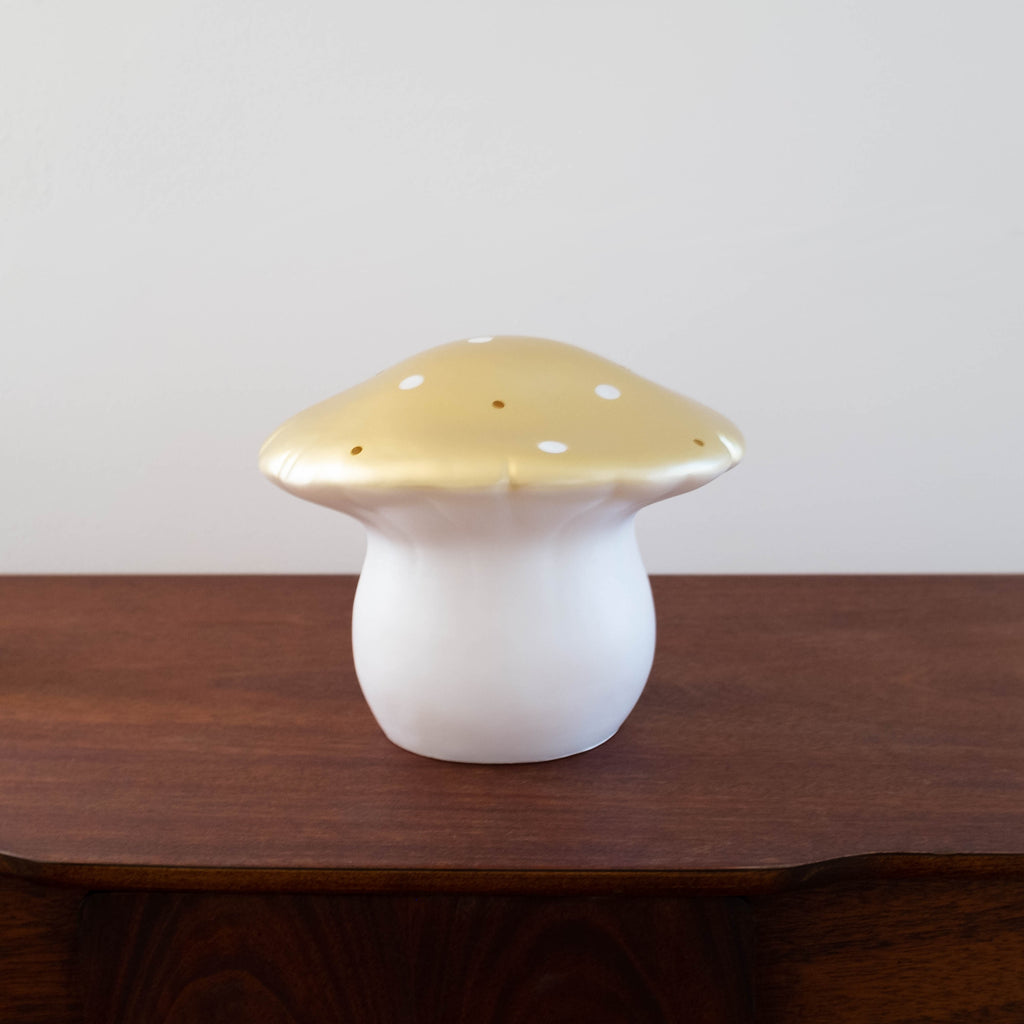 Mini Mushroom Woodland Lamp- Gold