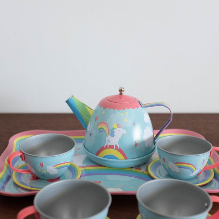 Rainbow Unicorn Tin Tea Set