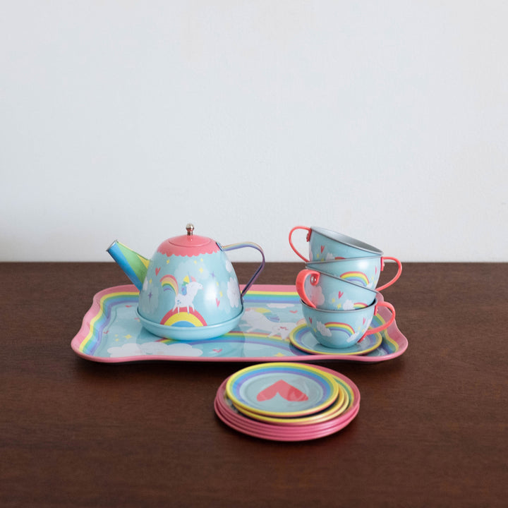 Rainbow Unicorn Tin Tea Set