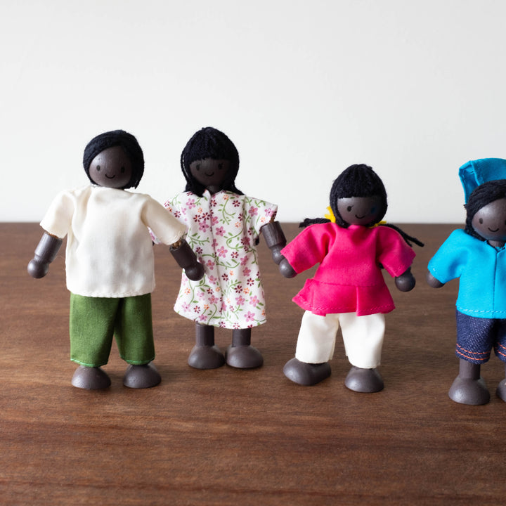 Wooden Doll Family Set- African American