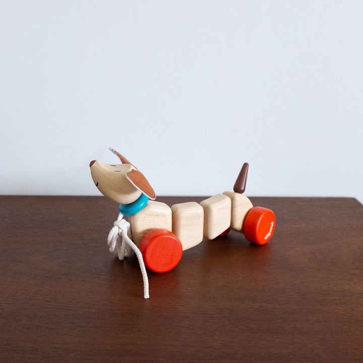 Happy Puppy Wooden Pull Toy