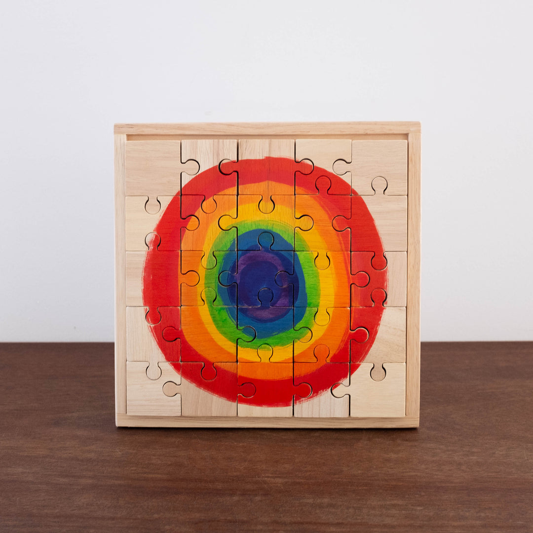 Wooden Cube Puzzle- Rainbow Moon 25 pcs Large