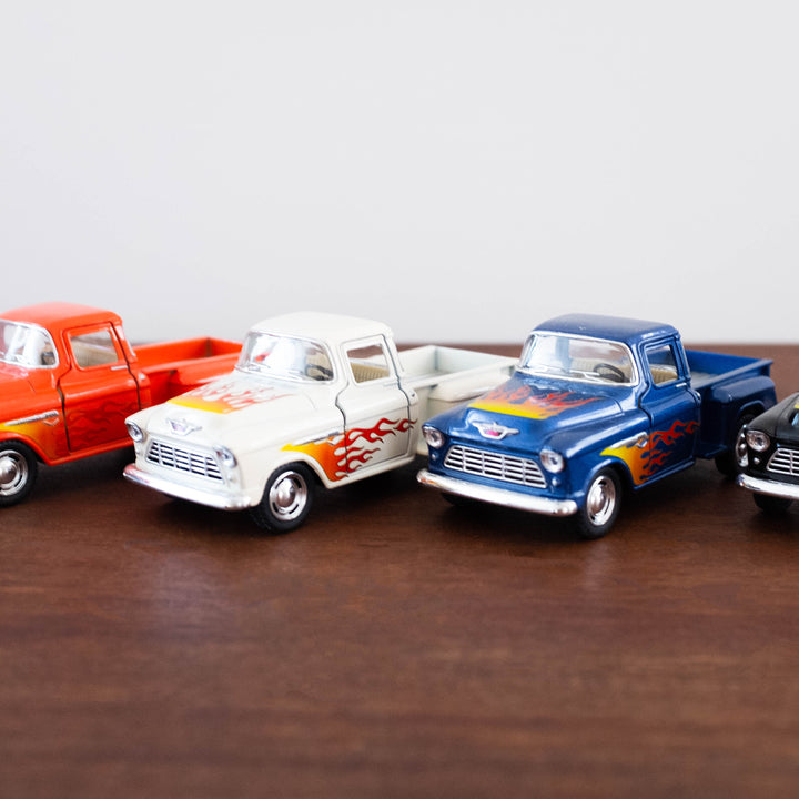 Die Cast Metal Cars: Chevy Pick Up with Flames