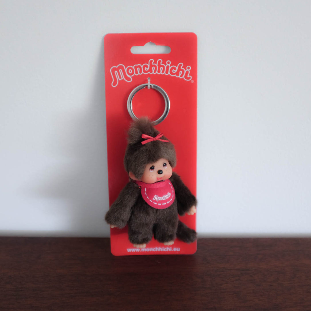 NEW Sekiguchi Monchhichi Keychain- Red with Bow