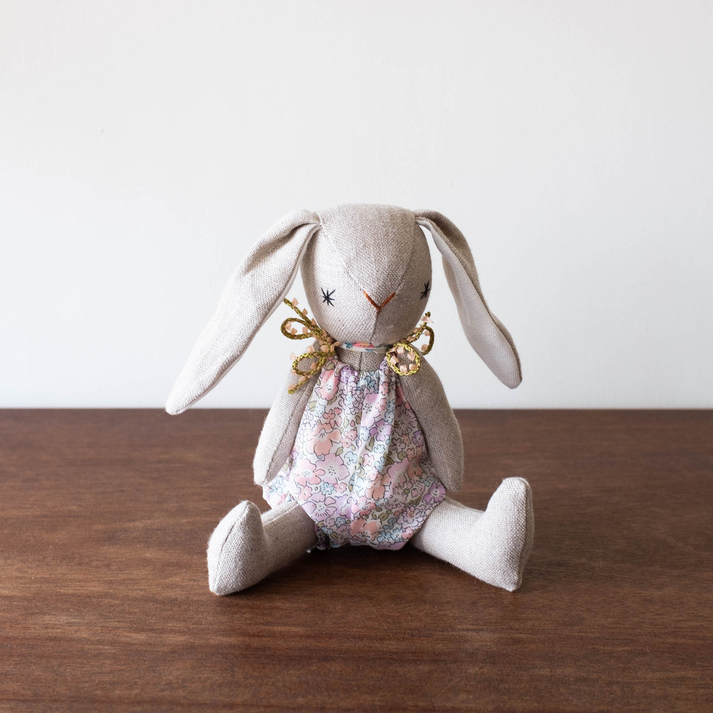 Yume Bunny with Romper Doll- Liberty Floral Pink