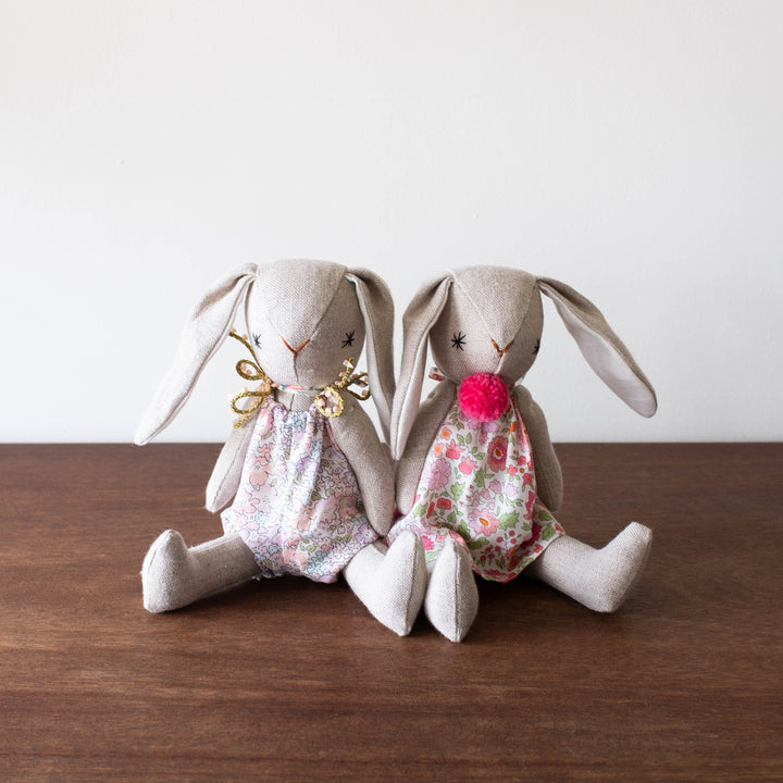 Yume Bunny with Romper Doll- Liberty Floral Pink