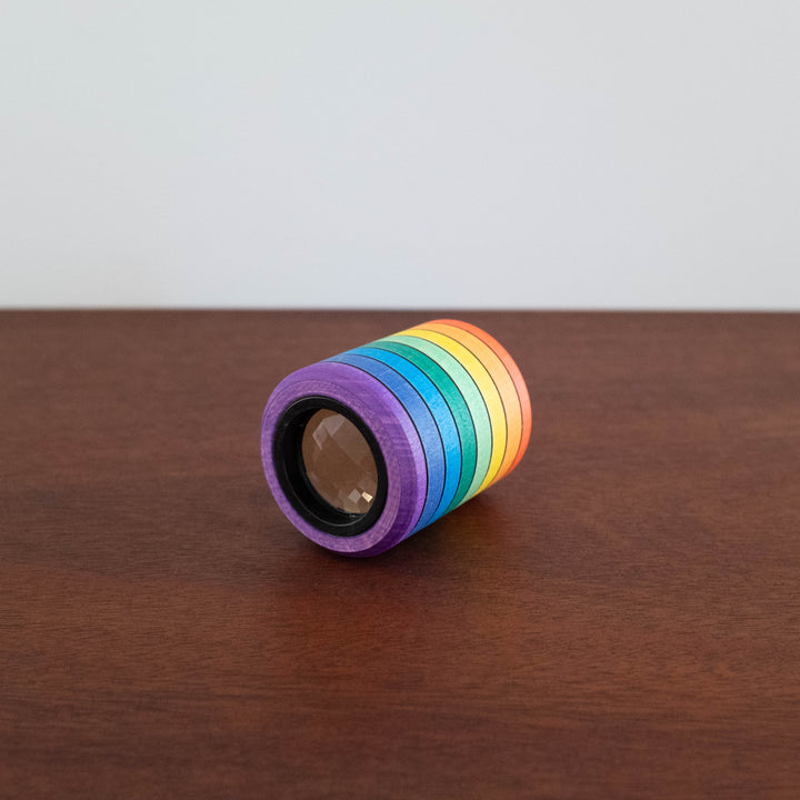 NEW Wooden Rainbow Kaleidoscope Viewer Toy
