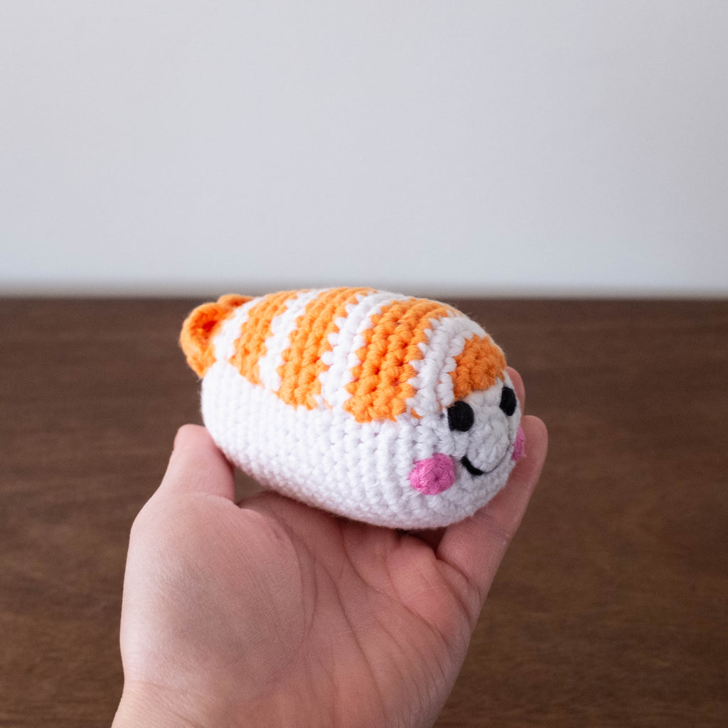 NEW Organic Crochet Rattle: Sushi