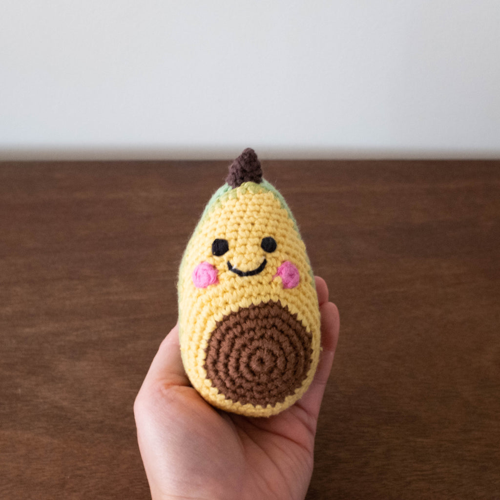 NEW Organic Crochet Rattle: Avocado