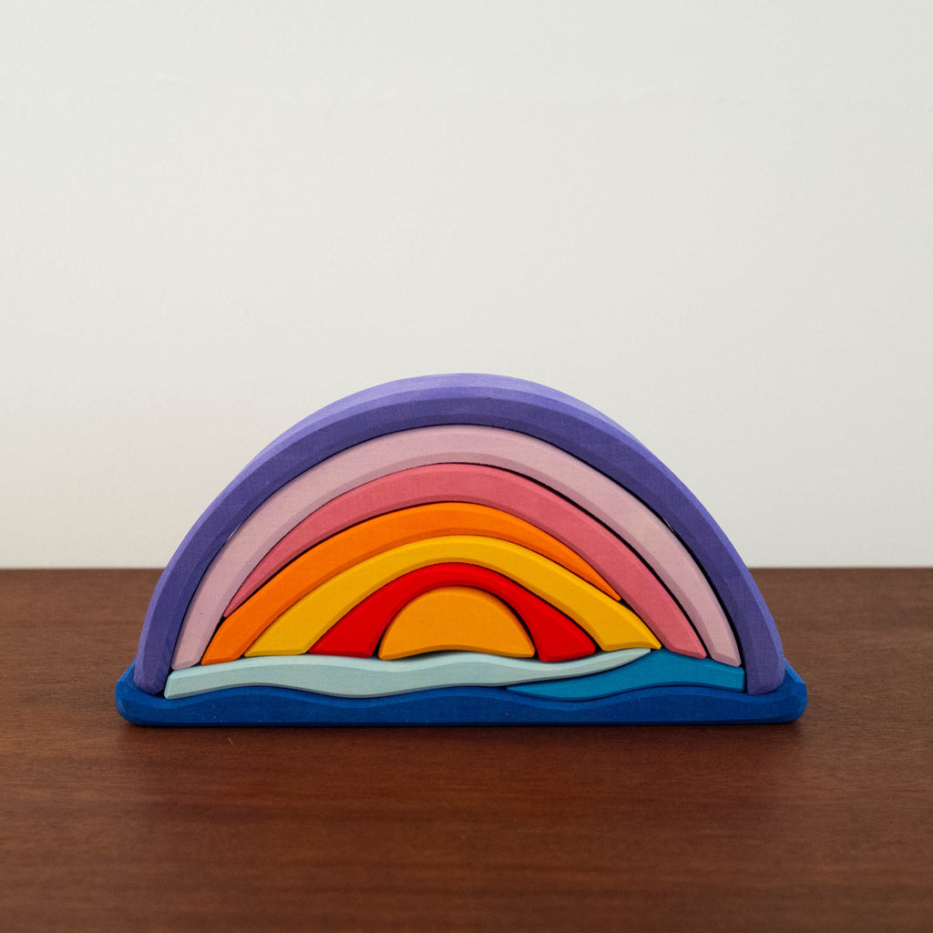 Sunrise Arch Purple Wooden Stacking Toy