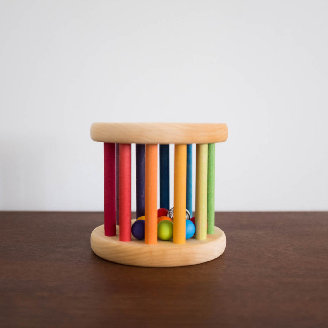 Wooden Rolling Wheel Toy- Rainbow