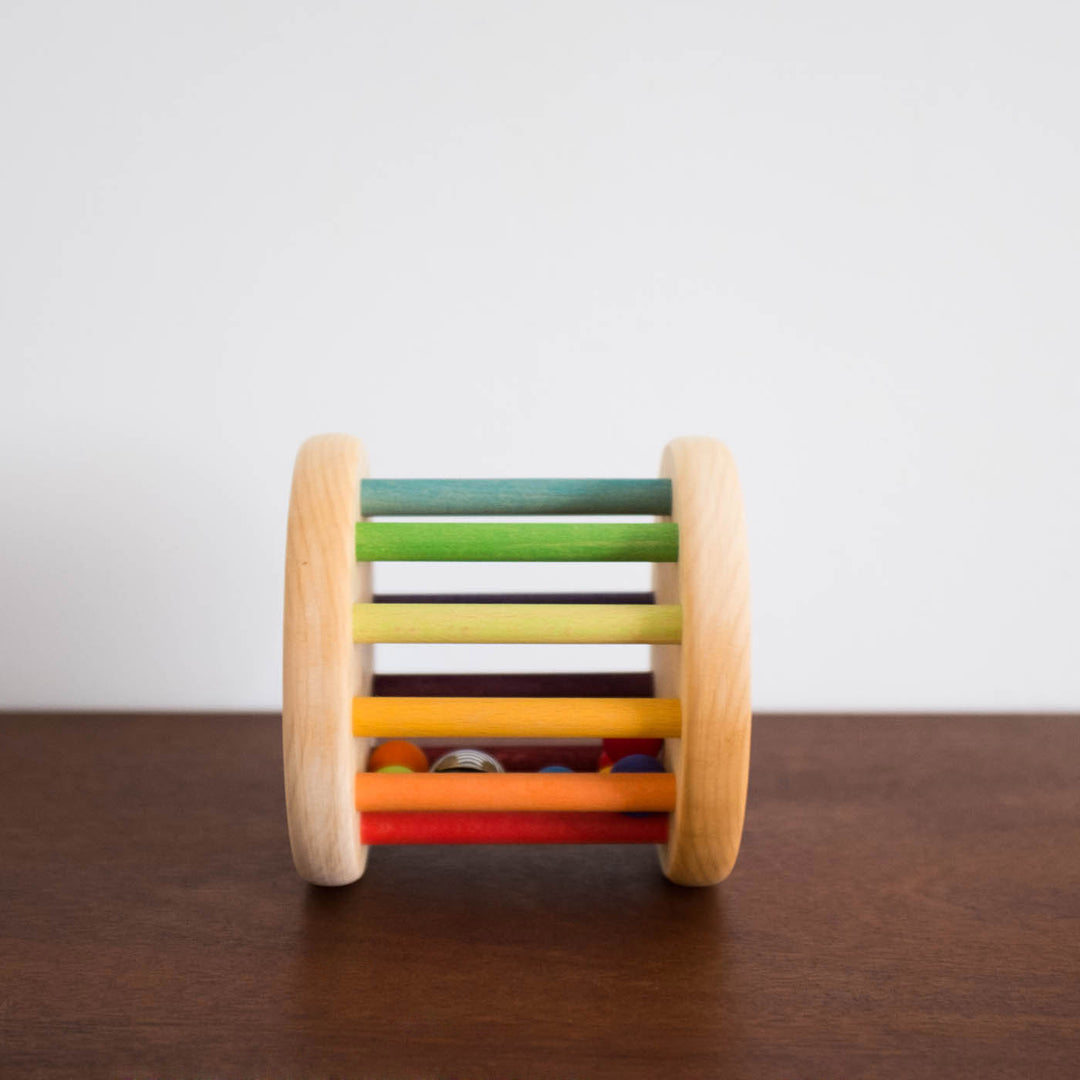 Wooden Rolling Wheel Toy- Rainbow