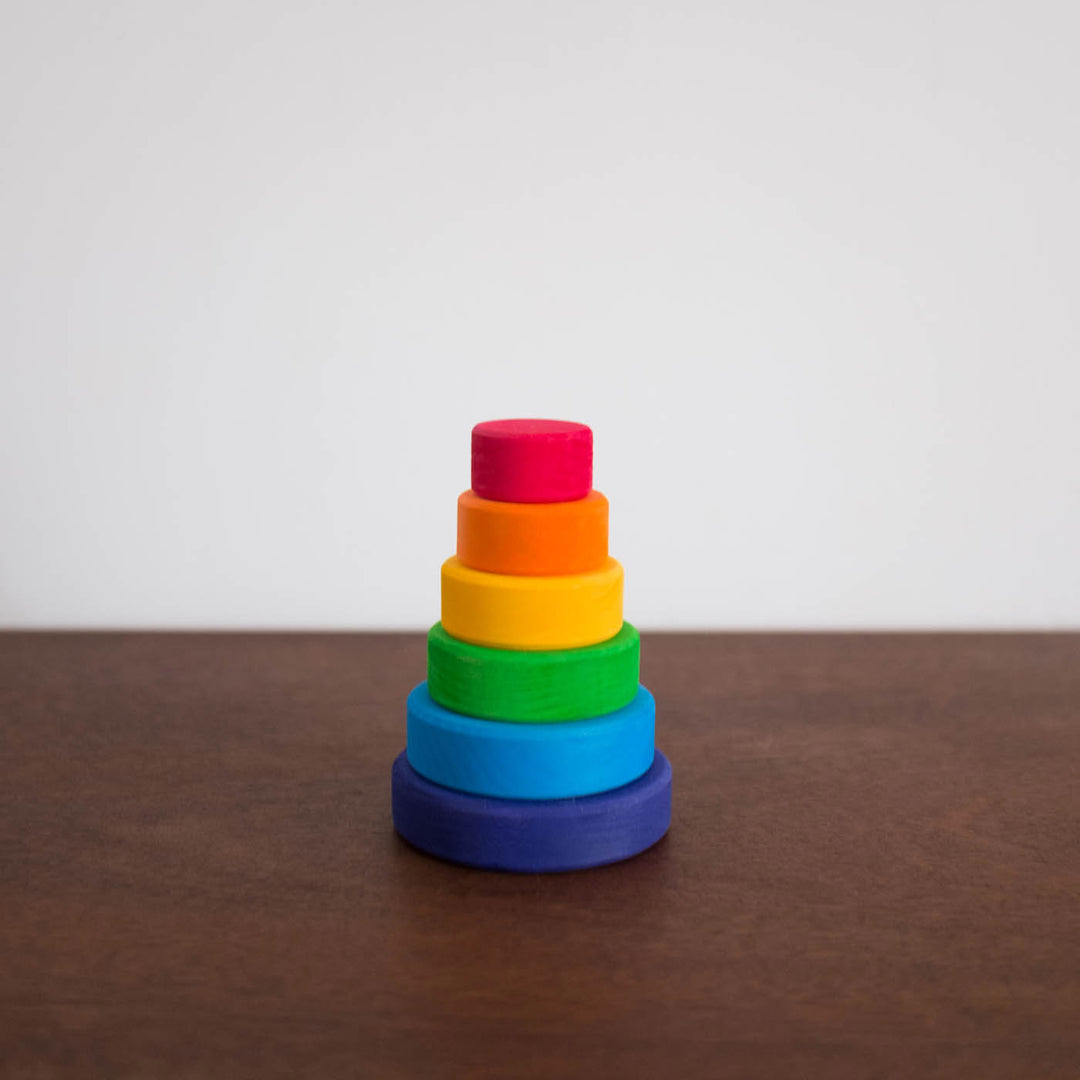 NEW Wooden Small Conical Tower: Rainbow