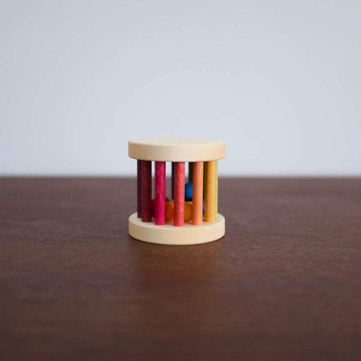 Wooden Mini Rolling Wheel Toy- Rainbow