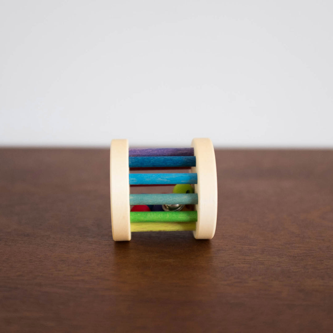 Wooden Mini Rolling Wheel Toy- Rainbow