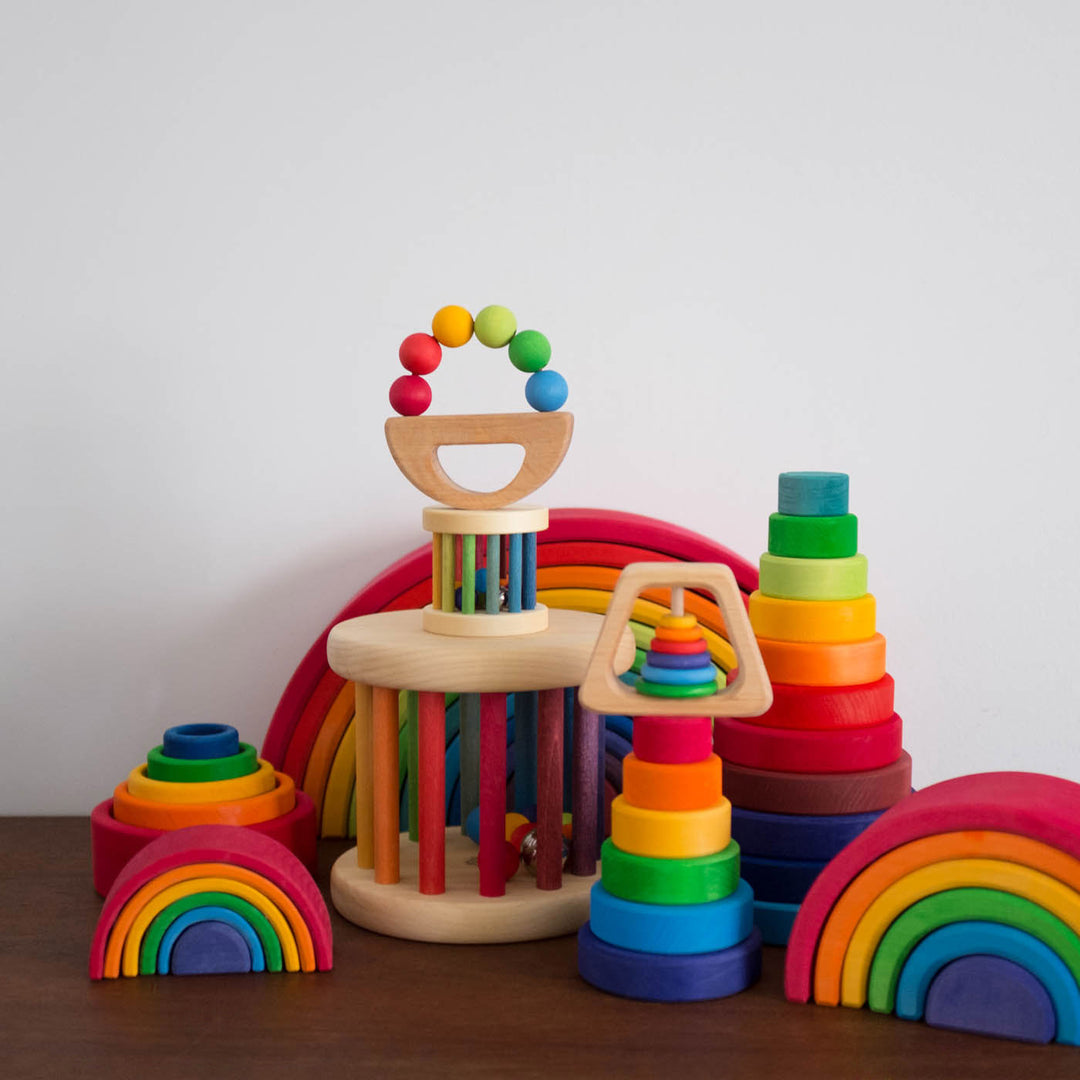 NEW Wooden Small Conical Tower: Rainbow