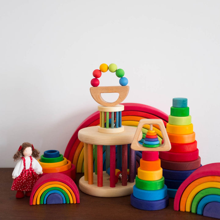 NEW Wooden Small Conical Tower: Rainbow