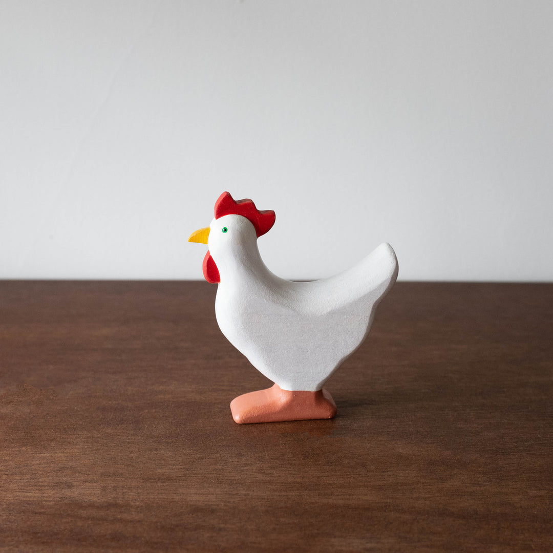 Wooden Heirloom Animal- White Hen Standing