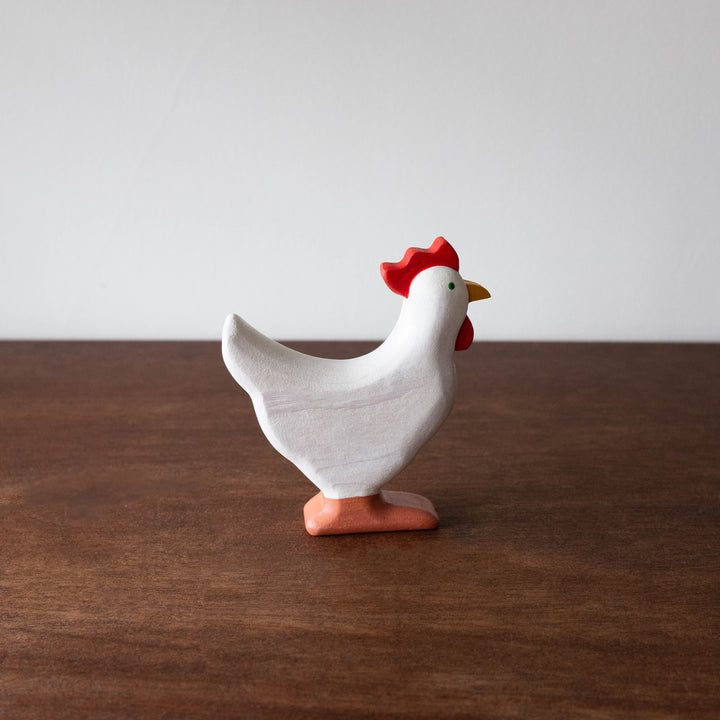 Wooden Heirloom Animal- White Hen Standing