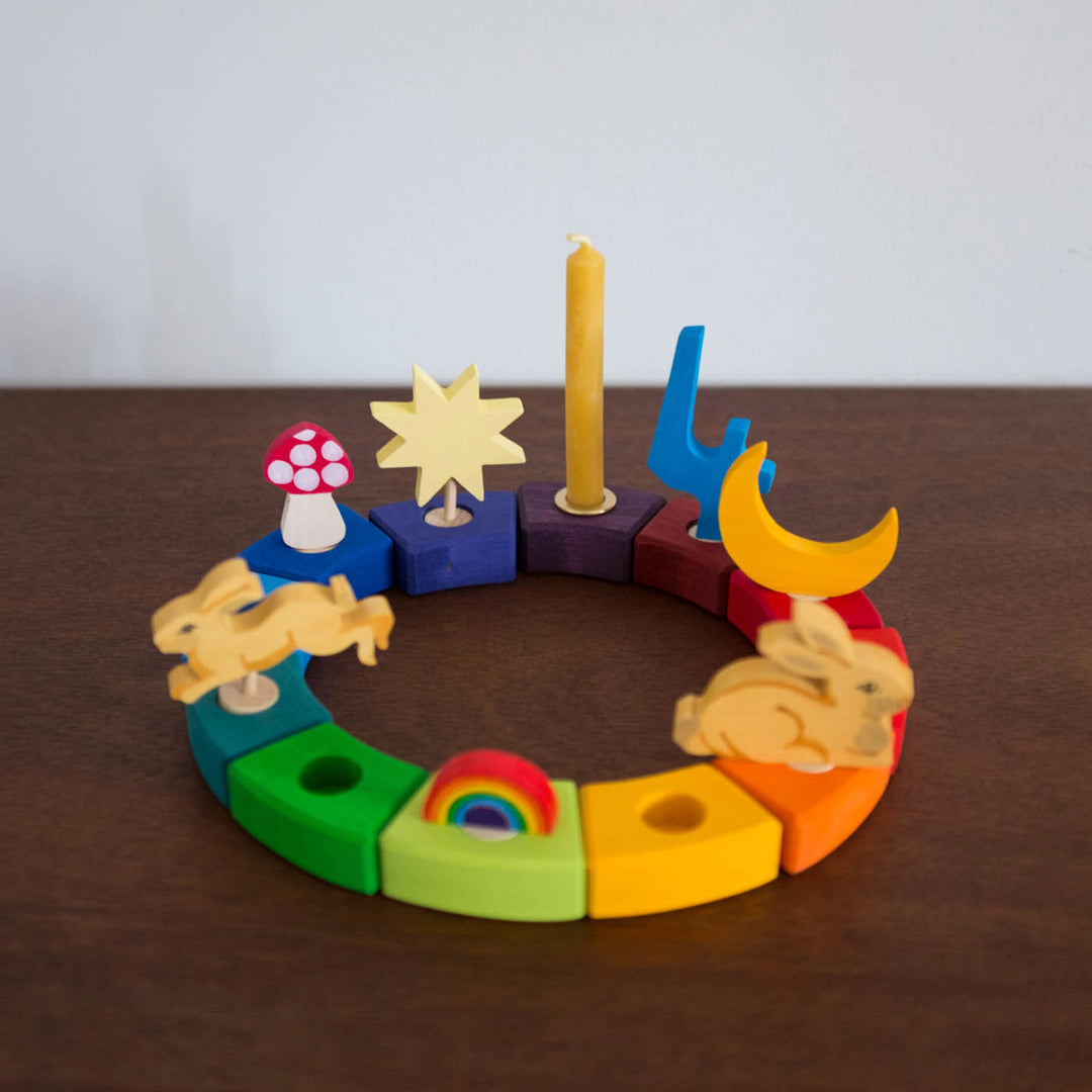 Wooden Birthday Rainbow Ring