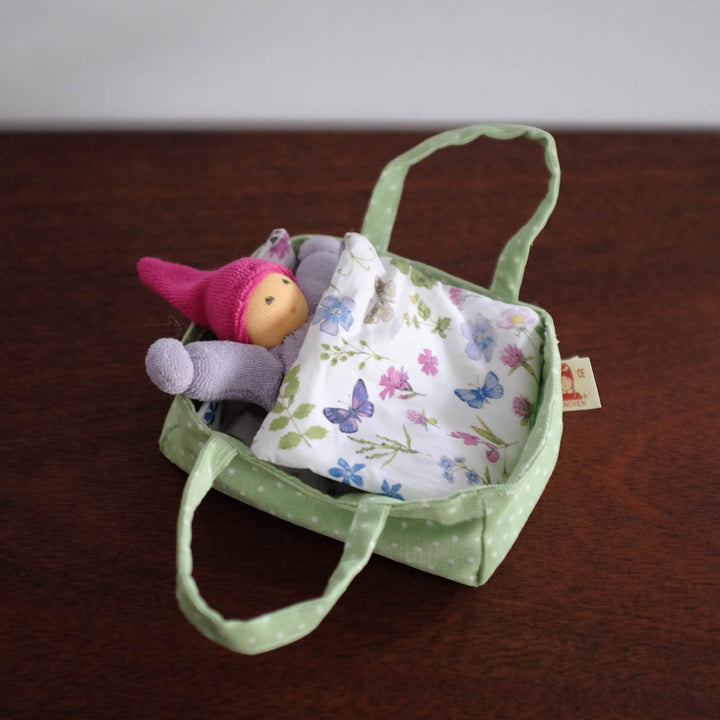NEW Nanchen Cuddle Doll with Baby Bed- Pink/Purple