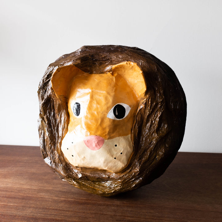 NEW Paper Mache Animal Head- Lion