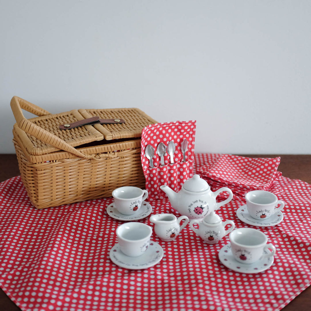 Ladybug Ceramic Tea Set - Basket Sold Separately