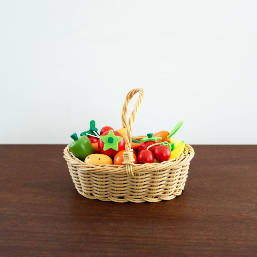 NEW Wooden Fruits and Vegetables Basket - 24 pcs
