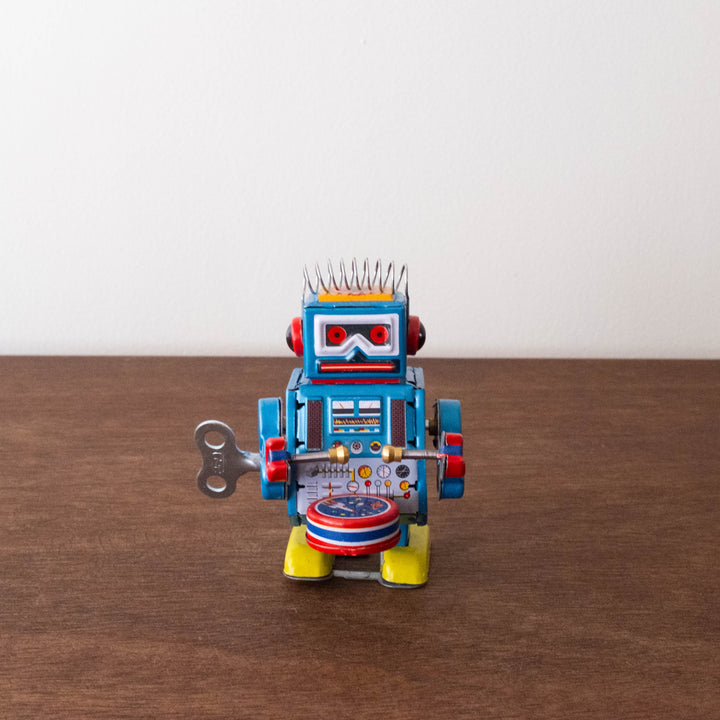 NEW Retro Mini Robot Band Wind Up Toy- Drummer