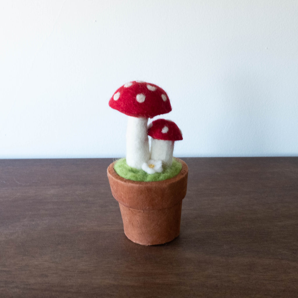 Wool Felt Toy:Fairy Mushroom Potted Plant