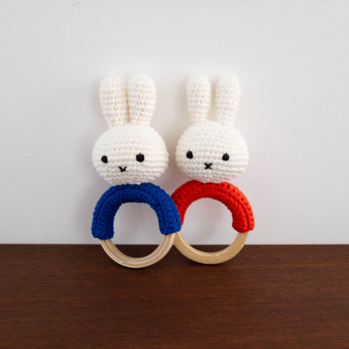 NEW Handmade Miffy Crochet Rattle - Orange