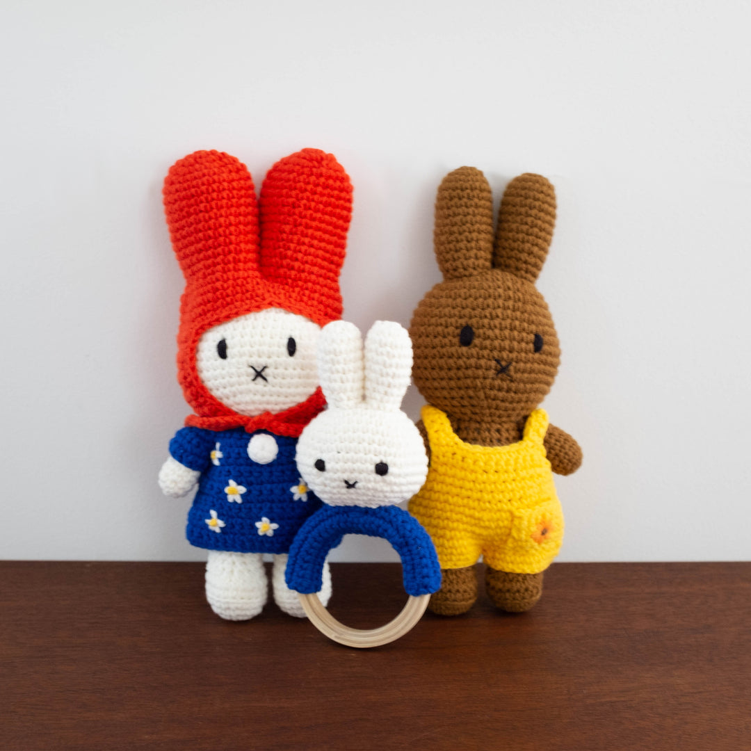 NEW Handmade Miffy Crochet Rattle - Orange