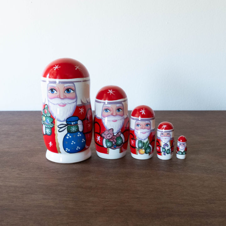 NEW Classic Wooden Russian Nesting Dolls- Father Frost